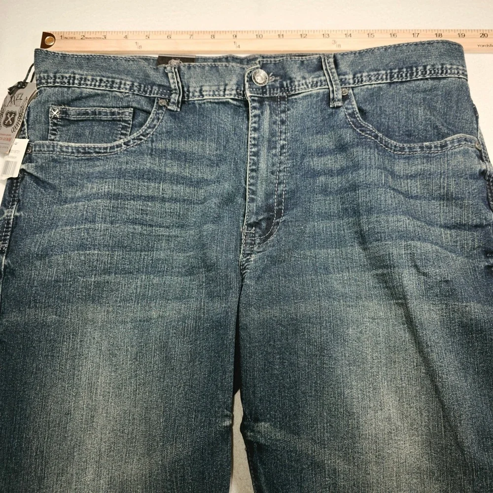 TK Axel Slim Straight Jeans Mens 38x30 Addison Blue Stretch Denim AX41005-57S